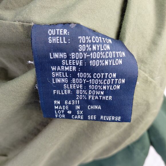 Rainforest Jacket Mens L Brown Long Down Winter Chore Coat Zip Button Liner VTG - Picture 13 of 14